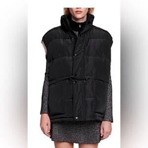 Maje women gently used quilted down oversized vest.